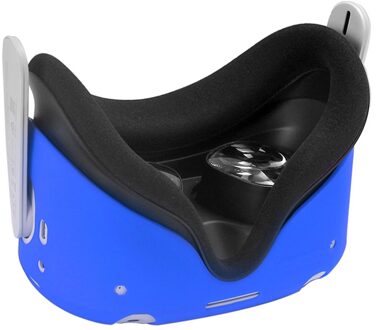 Siliconen Beschermhoes Shell Case Voor Oculus Quest 2 Vr Headset Head Cover Anti-Krassen Voor Oculus Quest 2 vr Accessoires blauw