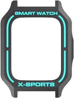 Siliconen Beschermhoes Voor Amazfit Gts 2 Smartwatch Kleurrijke Horloge Case Voor Amazfit GTS2 Horloge Anti-Val Anti-scratch zwart met blauw