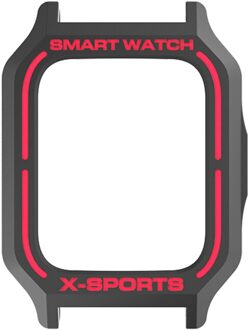 Siliconen Beschermhoes Voor Amazfit Gts 2 Smartwatch Kleurrijke Horloge Case Voor Amazfit GTS2 Horloge Anti-Val Anti-scratch zwart met rood