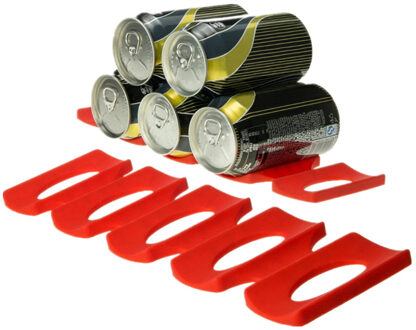 Siliconen Bier Wijn Bottle Rack Holder Stack Water Flessen en Conservenblikken Koelkast Matten Keuken Organizer