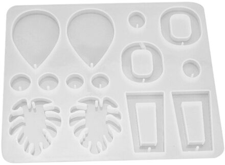 Siliconen Blad Oorbel Hanger Sieraden Epoxy Mold Resin Casting Mould Tool 11.6X13.7Cm LOTE88
