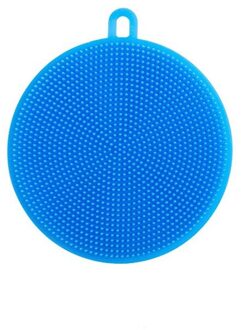 Siliconen Borstel Afwassen Multifunctionele Fruit Groente Bestek Keukengerei Borstels Kitchen Cleaning Tools blauw