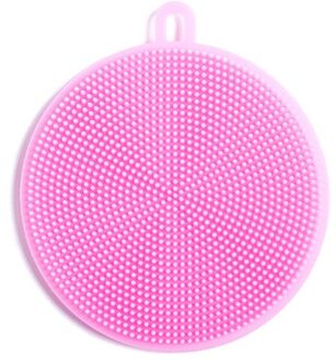 Siliconen Borstel Afwassen Multifunctionele Fruit Groente Bestek Keukengerei Borstels Kitchen Cleaning Tools roze