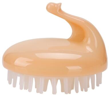 Siliconen Borstel Shampoo Hoofdhuid Borstel Kam Hoofd Spa Afslanken Massage Borstel Body Haar Wassen Kam Douche Bad Borstel geel