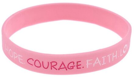 Siliconen Borstkanker Awareness Armband Polsbandje Roze Rubber Armband Zachte Sieraden Voor Mannen Vrouwen