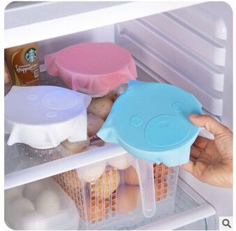 Siliconen Caps Voor Voedsel Siliconen Cover Universal Siliconen Stretch Deksels Voor Keuken Vacuüm Cover Siliconen Vers Houden Mouw 3stk-wit