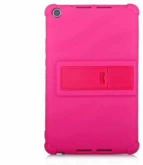 Siliconen Case Voor Huawei Mediapad M5 Lite 8.0 T5 8 ''JDN2-W09 AL00 8.0 Inch Zachte Stand Cover Voor Huawei honor Pad 5 8 Tablet # N roos rood