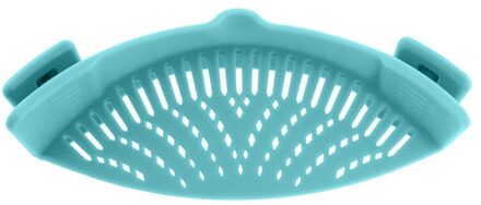 Siliconen Colanders Keuken Clip Op Pot Zeef Afdruiprek Voor Aftappen Overtollige Vloeistof Univers Aftappen Pasta Groente Kookgerei licht blauw kleur