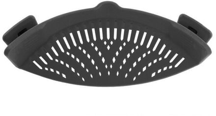 Siliconen Colanders Keuken Clip Op Pot Zeef Afdruiprek Voor Aftappen Overtollige Vloeistof Univers Aftappen Pasta Groente Kookgerei zwart kleur