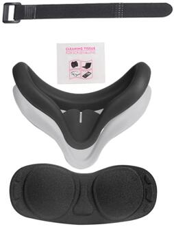 Siliconen Cover Duurzaam Comfortabele Blinddoek Lint Anti-Off Hand Knuckle Band Set Voor Oculus Quest 2 Vr Bril Accesorios zwart grijs