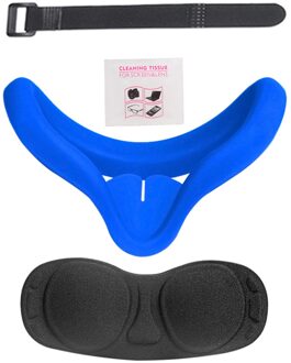 Siliconen Cover Duurzaam Comfortabele Blinddoek Voor Oculus Quest 2 Siliconen Siliconen Cover En Oogmasker Vr Accessoires blauw