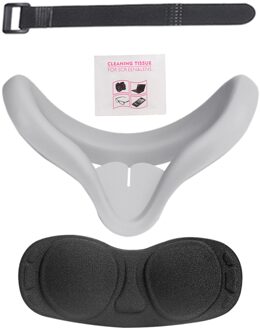 Siliconen Cover Duurzaam Comfortabele Blinddoek Voor Oculus Quest 2 Siliconen Siliconen Cover En Oogmasker Vr Accessoires grijs