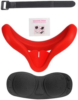 Siliconen Cover Duurzaam Comfortabele Blinddoek Voor Oculus Quest 2 Siliconen Siliconen Cover En Oogmasker Vr Accessoires rood