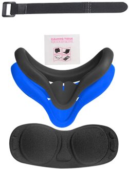 Siliconen Cover Duurzaam Comfortabele Blinddoek Voor Oculus Quest 2 Siliconen Siliconen Cover En Oogmasker Vr Accessoires zwart blauw