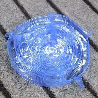 Siliconen Cover Stretch Deksels Herbruikbare Luchtdicht Voedsel Wrap Covers Houden Verse Afdichting Kom Elastische Wrap Cover Keuken Kookgerei blauw