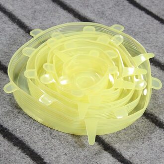 Siliconen Cover Stretch Deksels Herbruikbare Luchtdicht Voedsel Wrap Covers Houden Verse Afdichting Kom Elastische Wrap Cover Keuken Kookgerei geel