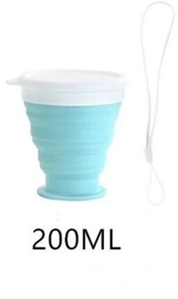 Siliconen Cup Draagbare Siliconen Vouwen Cup Koffie Thee Cups Voor Reizen Inklapbare Drinken Handcup Squeeze Reizen Outdoor Cup 200ml blauw