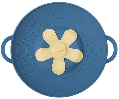 Siliconen Deksel Spill Stopper Cover Pot Bloem Kookgerei Thuis Keuken Braadpan Cover Accessoires Pan Koken Tools Gadgets blauw