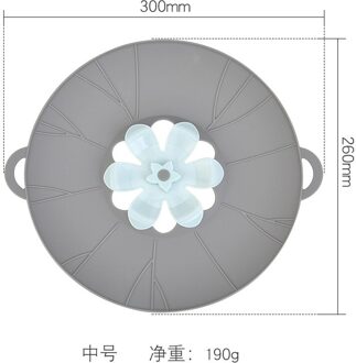 Siliconen Deksel Spill Stopper Cover Pot Pan Keuken Accessoires Koken Gereedschap Herbruikbare Bloem Kookgerei Thuis Keuken 26cm medium grijs