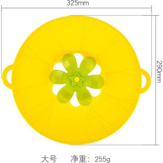 Siliconen Deksel Spill Stopper Cover Pot Pan Keuken Accessoires Koken Gereedschap Herbruikbare Bloem Kookgerei Thuis Keuken 29cm groot geel