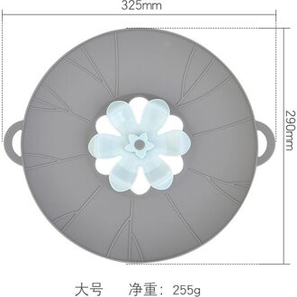 Siliconen Deksel Spill Stopper Cover Pot Pan Keuken Accessoires Koken Gereedschap Herbruikbare Bloem Kookgerei Thuis Keuken 29cm groot grijs