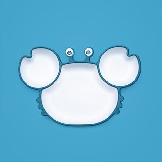 Siliconen Diner Plaat Sucker Antislip Babyvoeding Diner Plaat Siliconen Food Grade Materiaal Voeden Kom Gratis Bpa blauw