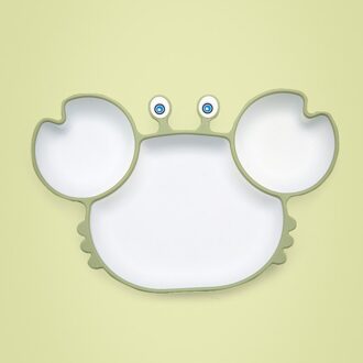 Siliconen Diner Plaat Sucker Antislip Babyvoeding Diner Plaat Siliconen Food Grade Materiaal Voeden Kom Gratis Bpa groen