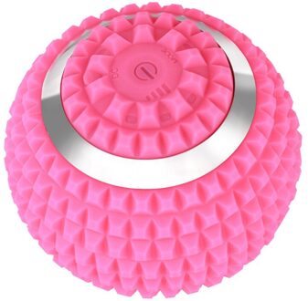 Siliconen Elektrische Yoga Bal Diepe Spier Trillingen Fitness Bal Verstelbare Voet Massage Fascia Bal 3D Vibratie Massage Bal 03 roos roze