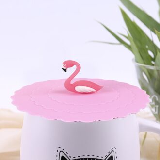 Siliconen Flamingo Cup Cap Lekvrij Cup Deksels Hittebestendige Herbruikbare Verzegelde Cover Keuken Thee Cup Accessoires