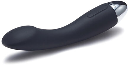 – Siliconen G-spot Vibrator met Afgevlakte Kop voor Clitoraal Stimulatie en Licht Gebogen Ergonomisch Ontwerp – 17.4 cm – Zwart