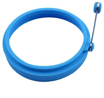 Siliconen Gebakken Ei Pannenkoek Ring Omelet Gebakken Ei Ronde Shaper Eieren Mold Voor Koken Ontbijt Pan Oven Keuken Gereedschap blauw