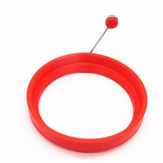 Siliconen Gebakken Ei Pannenkoek Ring Omelet Gebakken Ei Ronde Shaper Eieren Mold Voor Koken Ontbijt Pan Oven Keuken Gereedschap rood