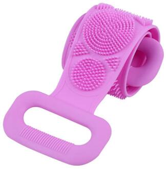 Siliconen Gel Scrub Bad Borstel Strip Massage Terug Wrijft Baden Tape Artefact Wrijven Terug Modder Peeling Body Massage Douche Borstel candy paars