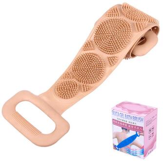 Siliconen Gel Scrub Bad Borstel Strip Massage Terug Wrijft Baden Tape Artefact Wrijven Terug Modder Peeling Body Massage Douche Borstel roze