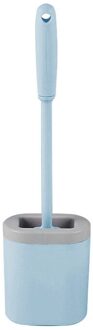 Siliconen Geul Wc Borstel Huishoudelijke Lange Handvat Zachte Haren Reiniging En Decontaminatie Tpr Wc Borstel Wc Cleaning Tools blauw met pack doos