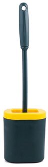 Siliconen Geul Wc Borstel Huishoudelijke Lange Handvat Zachte Haren Reiniging En Decontaminatie Tpr Wc Borstel Wc Cleaning Tools groen met pack doos