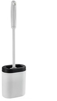 Siliconen Geul Wc Borstel Huishoudelijke Lange Handvat Zachte Haren Reiniging En Decontaminatie Tpr Wc Borstel Wc Cleaning Tools wit met pack doos