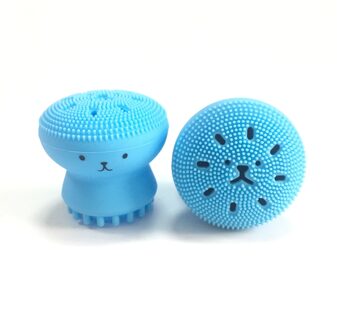 Siliconen Gezicht Reiniging Borstel Gezichtsreiniger Octopus Vorm Gezichtsreiniger Peeling Gezicht Scrub Wassen Borstel blauw