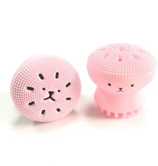 Siliconen Gezicht Reiniging Borstel Gezichtsreiniger Octopus Vorm Gezichtsreiniger Peeling Gezicht Scrub Wassen Borstel roze