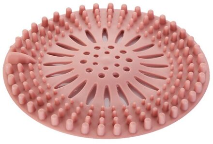 Siliconen Gootsteenzeefje Verzamelen Drain Stopper Plug Sink Filters Praktische Douche Covers Riool Hair Filter Gereedschap Voor Badkamer roze