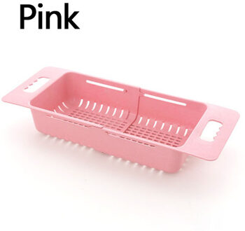 Siliconen Groente Wasmand Intrekbare Aanpassing Groenten En Fruit Mand Inklapbare Wastafel Met Handvat Keuken Gereedschap rood