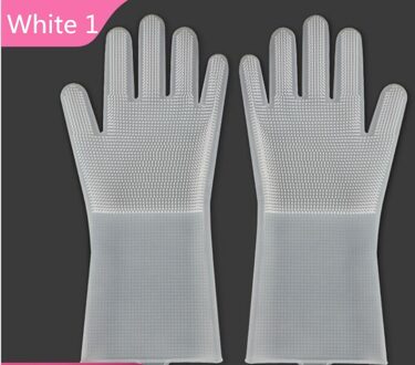 Siliconen Handschoenen Thuis Magic Wassen Gerechten God Rubber Rubber Rubber Keuken Duurzaam Borstel Gerechten Huishoudelijke Latex Wassen Gerechten wit 1