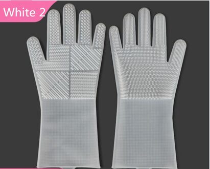 Siliconen Handschoenen Thuis Magic Wassen Gerechten God Rubber Rubber Rubber Keuken Duurzaam Borstel Gerechten Huishoudelijke Latex Wassen Gerechten wit 2