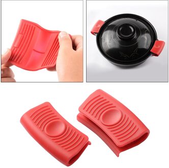 Siliconen Handvat Houder Gietijzeren Pot Handvat Mouw Hittebestendige Voor rood houder Sleeves C