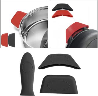 Siliconen Handvat Houder Gietijzeren Pot Handvat Mouw Hittebestendige Voor zwart stijl 1