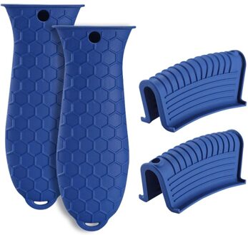 Siliconen Handvat Houder Voor Gietijzer 4 Pack Pot Handvat Mouw Non Slip Rubber Cover Set Voor Koekenpan Koekenpan pan
