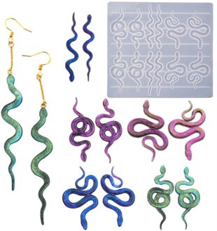 Siliconen Hars Oorbellen Mold Snake Head Vormige Diy Sleutelhanger Accessoires Hand Ambachten Accessoires