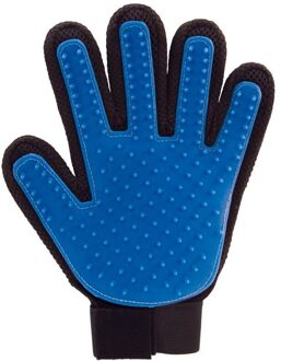 Siliconen Hond Handschoen Kat Grooming Handschoen Deshedding Pet Grooming Handschoen Hond Bad Schoon Massage Huisdier Handschoen Haar Verwijderen links blauw glove