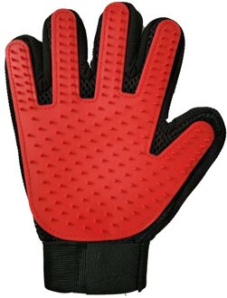 Siliconen Hond Handschoen Kat Grooming Handschoen Deshedding Pet Grooming Handschoen Hond Bad Schoon Massage Huisdier Handschoen Haar Verwijderen rechtsaf rood glove