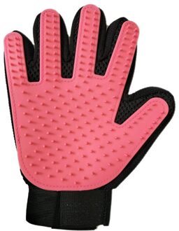 Siliconen Hond Handschoen Kat Grooming Handschoen Deshedding Pet Grooming Handschoen Hond Bad Schoon Massage Huisdier Handschoen Haar Verwijderen rechtsaf roze glove
